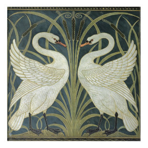 Vintage Walter Crane Swan Rush and Iris Acrylic Print