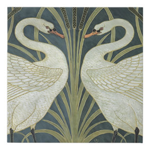 Vintage Walter Crane Swan Rush and Iris Faux Canvas Print