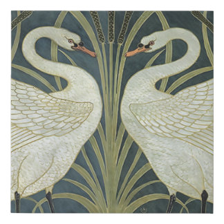 Vintage Walter Crane Swan Rush and Iris Faux Canvas Print