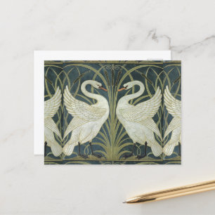 Vintage Walter Crane Swan Rush and Iris Postcard