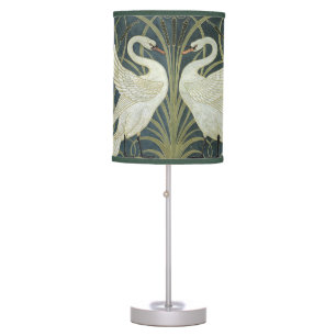 Vintage Walter Crane Swan Rush and Iris Table Lamp