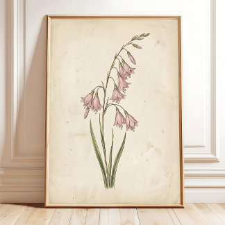 Vintage Wandflower Farmhouse Wall Art Print