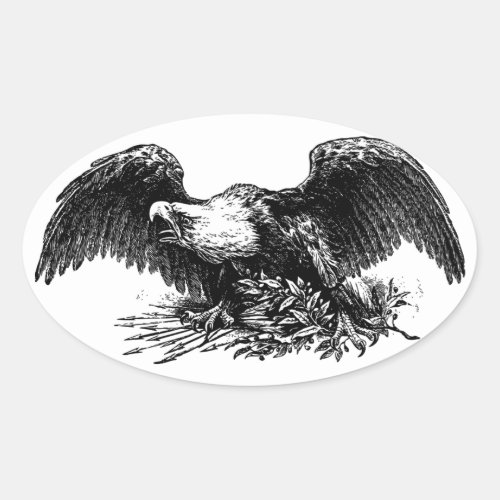 Vintage War Eagle Oval Sticker