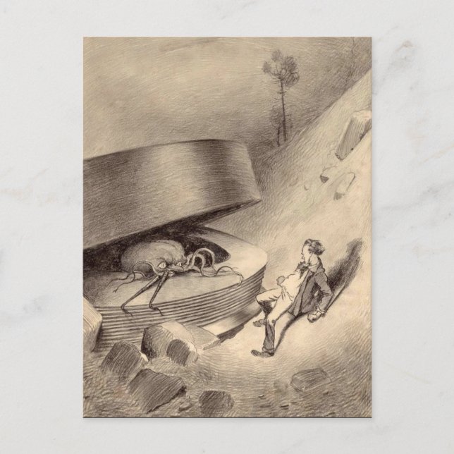Vintage War of the Worlds Postcard (Front)