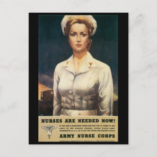 Vintage War Postcards, US Nurse Corps Postcard