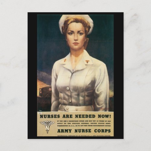 Vintage War Postcards US Nurse Corps Postcard