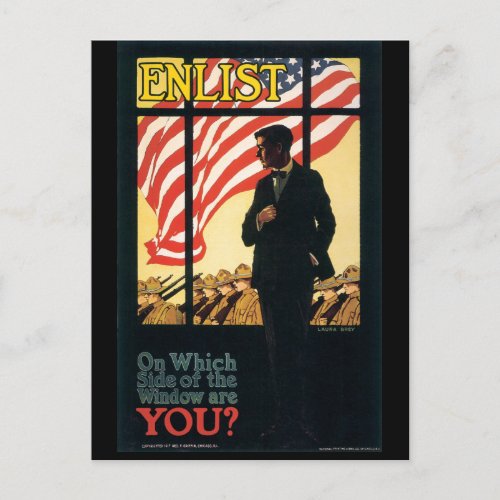 Vintage War Postcards Vintage Enlist Poster Postcard