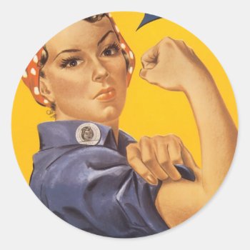 Vintage War Poster - Rosie The Riveter Stickers by golden_oldies at Zazzle