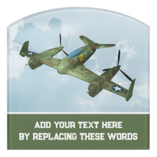 Vintage Warbird Flight Military Aviation Art  Door Sign