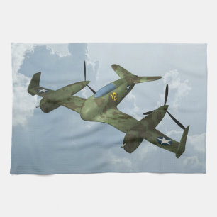 Vintage Warbird Flight Military Aviation Art Towel