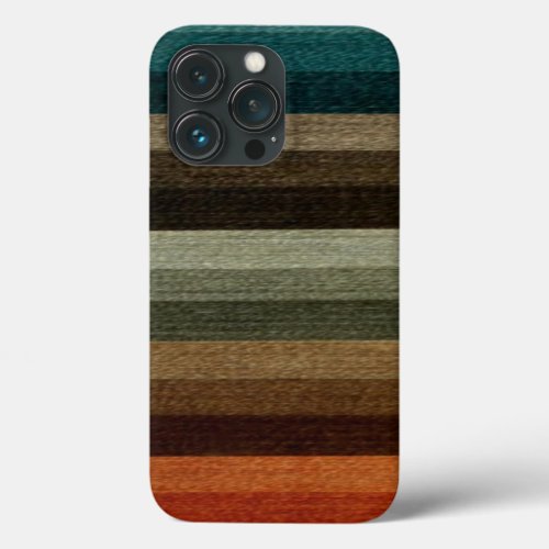 Vintage Warm Autumn Striped Pattern Earth Tones iPhone 13 Pro Case
