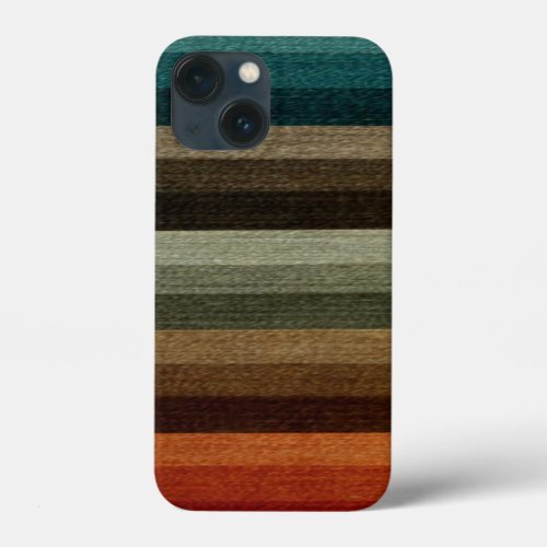 Vintage Warm Autumn Striped Pattern Earth Tones iPhone 13 Mini Case