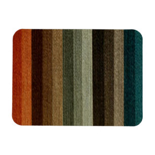 Vintage Warm Autumn Striped Pattern, Earth Tones Magnet