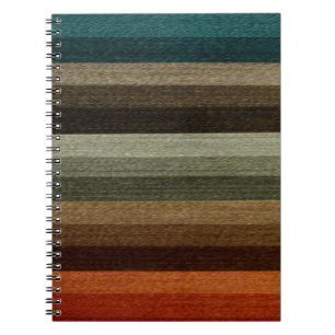 Vintage Warm Autumn Striped Pattern, Earth Tones Notebook