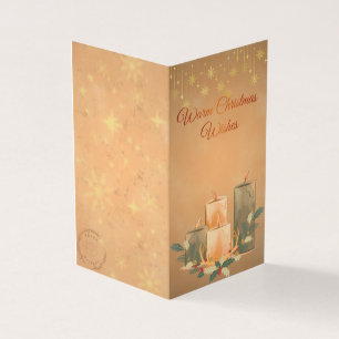 Vintage Warm Christmas Candle Greeting Card