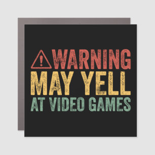 Vintage Warning May Yell At Video Games Car Magnet