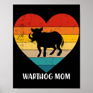 Vintage Warthog Mom Mother's Day Animal Lover Poster