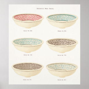 Vintage wash basin bowls vintage bathroom poster