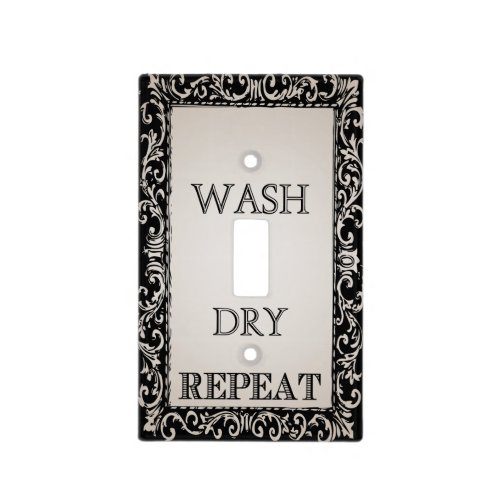 Vintage Wash Dry Repeat Laundry Room Light Switch Cover