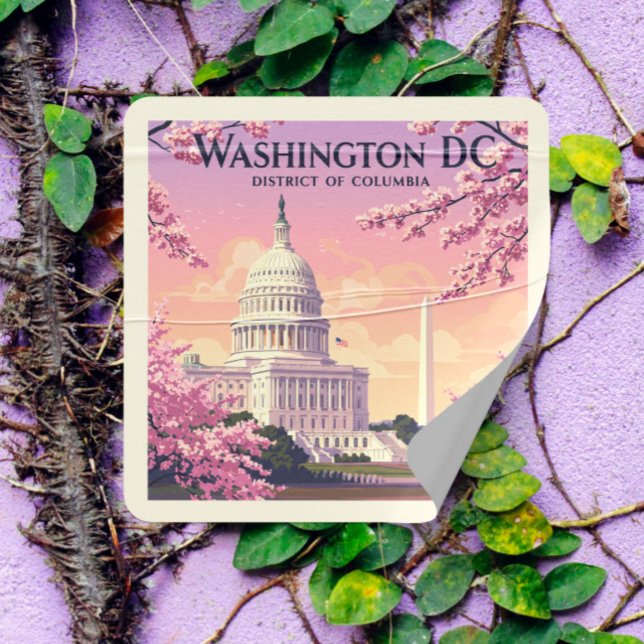 Vintage Washington D.C. Square Sticker (Creator Uploaded)