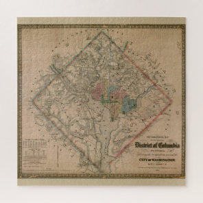 Vintage Washington DC Civil War Defenses Map 1864 Jigsaw Puzzle