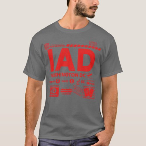 Vintage Washington DC IAD Airport Code Travel Day  T_Shirt