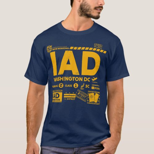 Vintage Washington DC IAD Airport Code Travel Day  T_Shirt