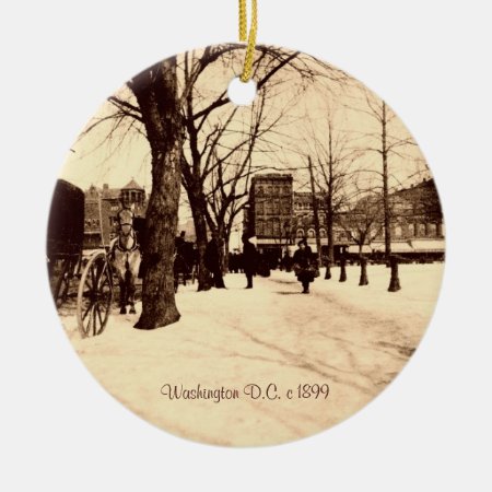 Vintage Washington Dc In Snow Christmas Decoration