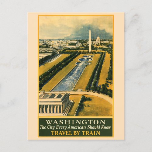 Vintage Washington DC National Mall Travel Postcard