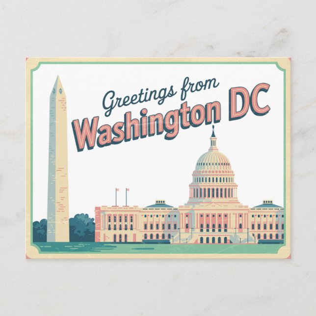 Vintage Washington DC Postcard | Greetings from (Front)