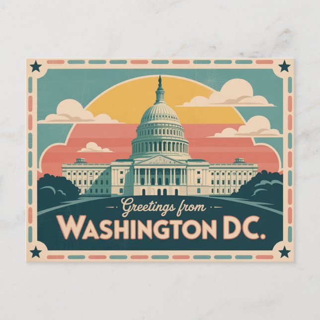 Vintage Washington DC Postcard | Greetings from (Front)