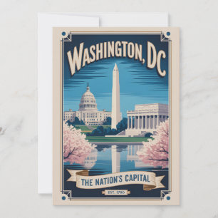 Vintage Washington DC The Nation’s Capital Retro Holiday Card