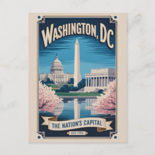 Vintage Washington DC The Nation’s Capital Retro  Postcard