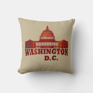 Vintage Washington DC Throw Pillow