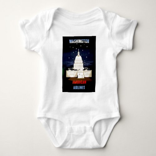 Vintage Washington DC Travel Baby Bodysuit