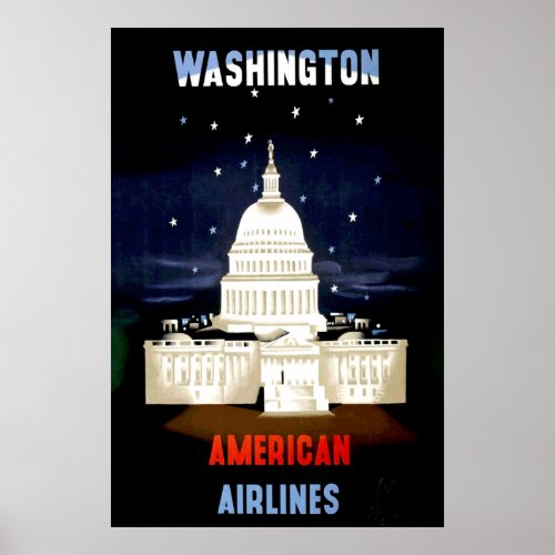 Vintage Washington DC Travel Poster