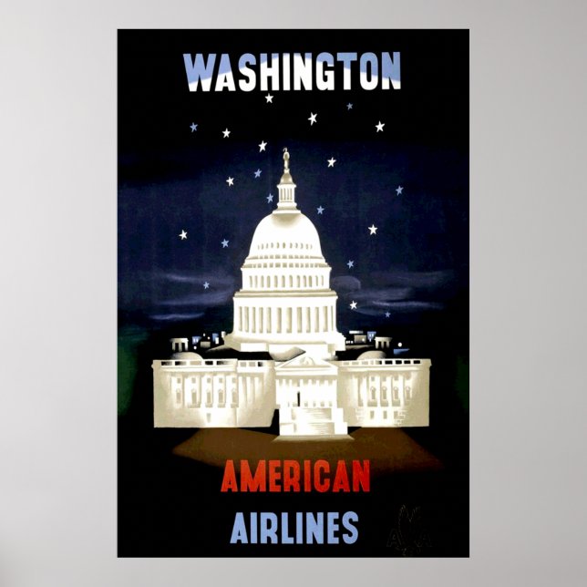 Vintage Washington DC Travel Poster (Front)