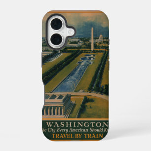 Vintage Washington DC Travel Poster iPhone 16 Case