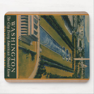 Vintage Washington DC Travel Poster Mouse Pad
