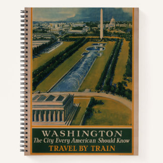 Vintage Washington DC Travel Poster Notebook