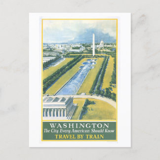 Vintage Washington DC Travel Poster Postcard