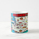 Vintage Washington Map Mug<br><div class="desc">!A colorful vintage postcard map of the State of Washington repurposed as a new postcard!</div>