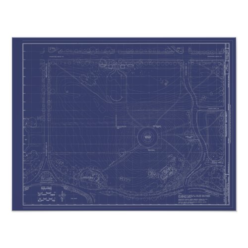 Vintage Washington Monument Site Plan Blueprints P Photo Print