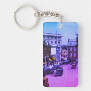 Vintage Washington Square, Newport, Rhode Island Keychain