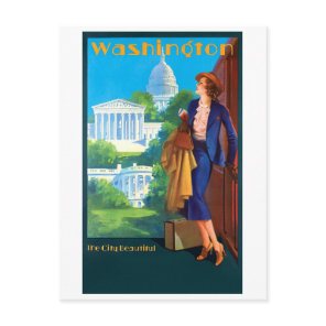 Vintage Washington Travel Poster Postcard