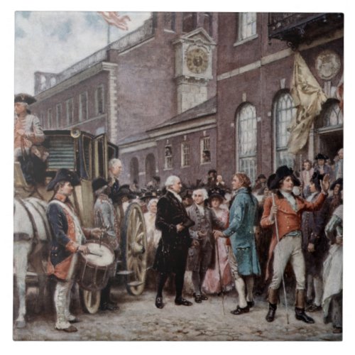 Vintage Washingtons Inaugration at Philadelphia Ceramic Tile