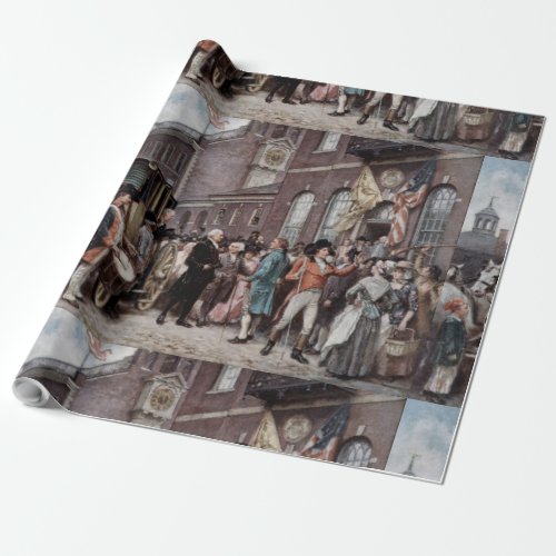 Vintage Washingtons Inaugration at Philadelphia Wr Wrapping Paper