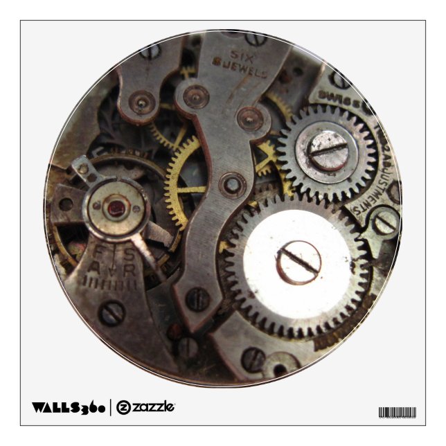 Vintage Watch Gears - wall decal (Front)