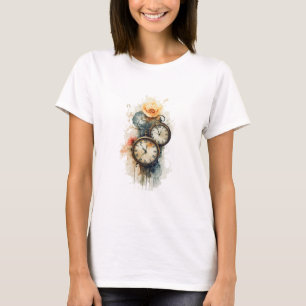 vintage watch t-shirt with flowers