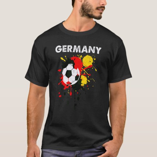 Vintage Water Color Germany Flag Football Soccer T_Shirt